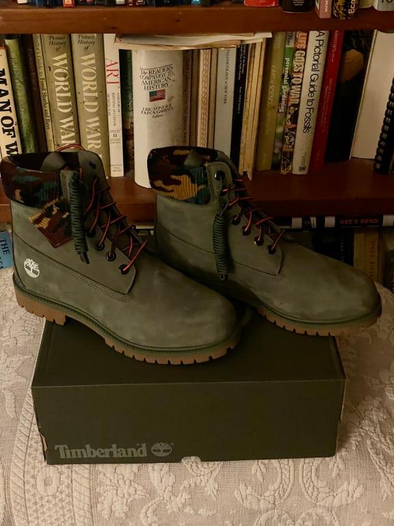 Green camo timberlands best sale