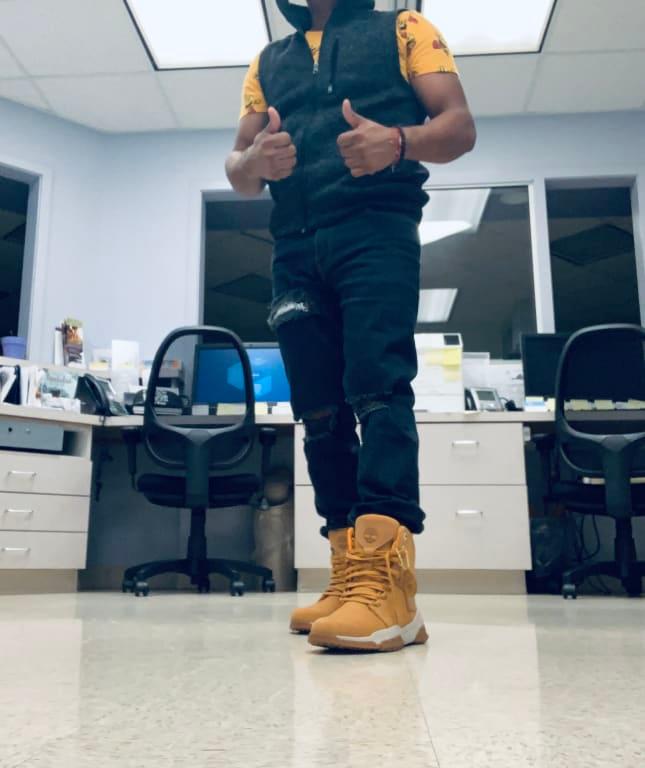 timberland city force on feet