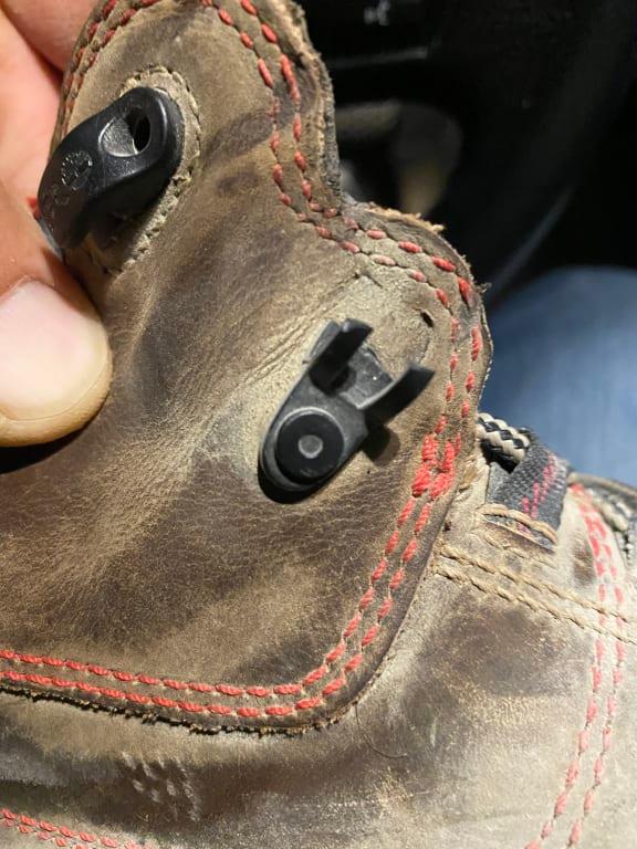 Plastic grommet broken will not hold lace