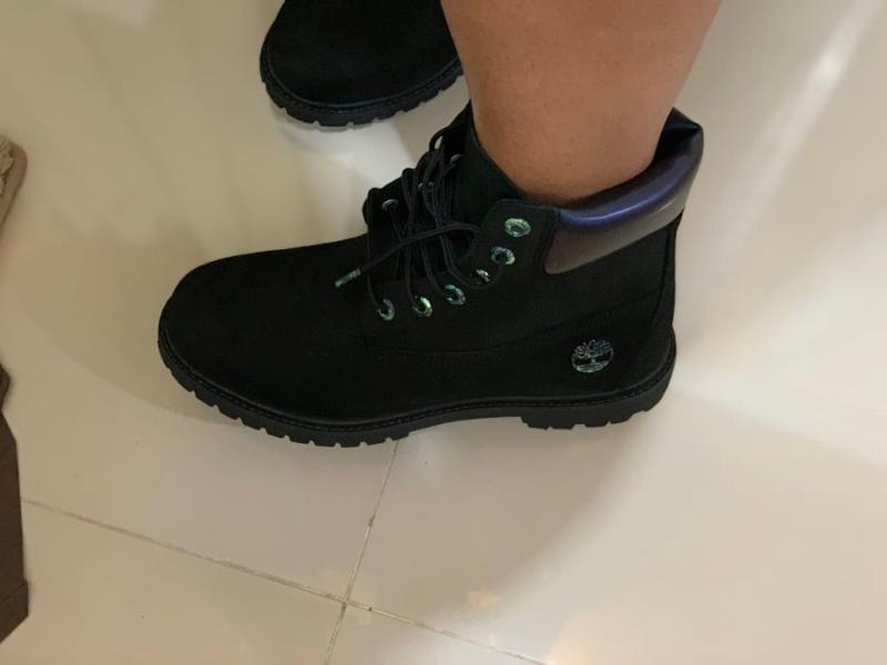 6 inch iridescent premium boot for women in black