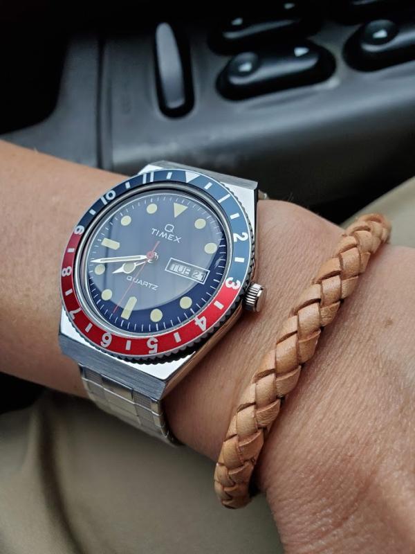 q timex reissue 38mm stainless steel bracelet watch