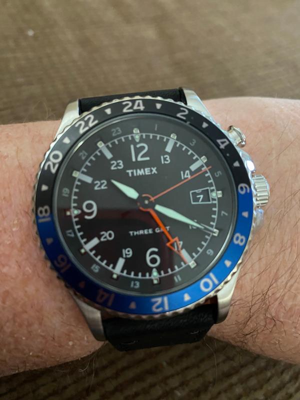 timex three gmt