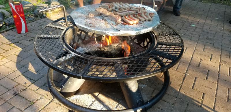 Ranch Fire Pit With Grill 47 In, Amish Made Fire Pit With Grill Attachment
