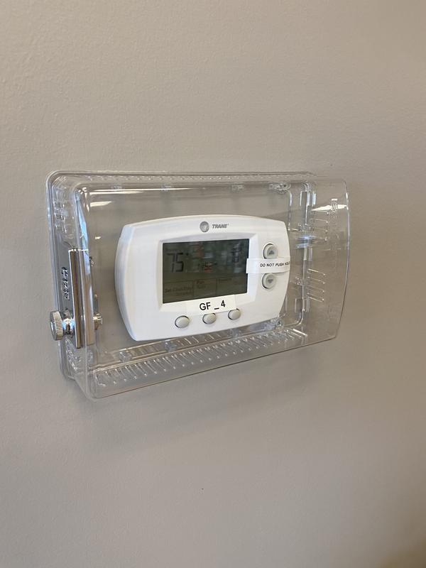 Clear Thermostat Lock Box – Universal Guard For Thermostats Up To 6.5"H X 4.72"W – Wall Mount, Tamper-Proof, With Key