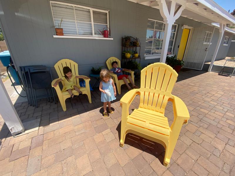 RealComfort Adirondack Chair Ergonomic Resin Yellow True Value