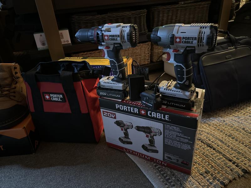 Pictures of my Porter Cable Drill and Impact Driver as well as other tools and boots bought from Tractor Supply