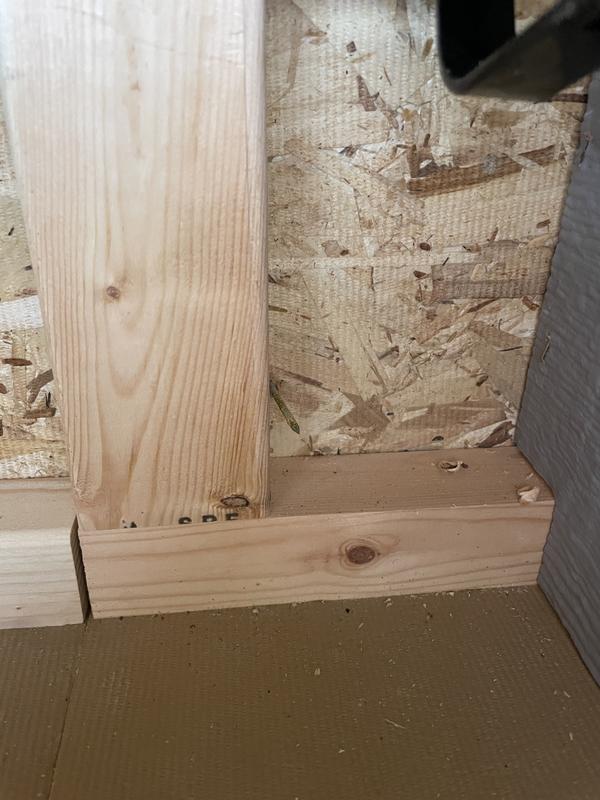 Nail in nesting box. One of many throughout the coop.