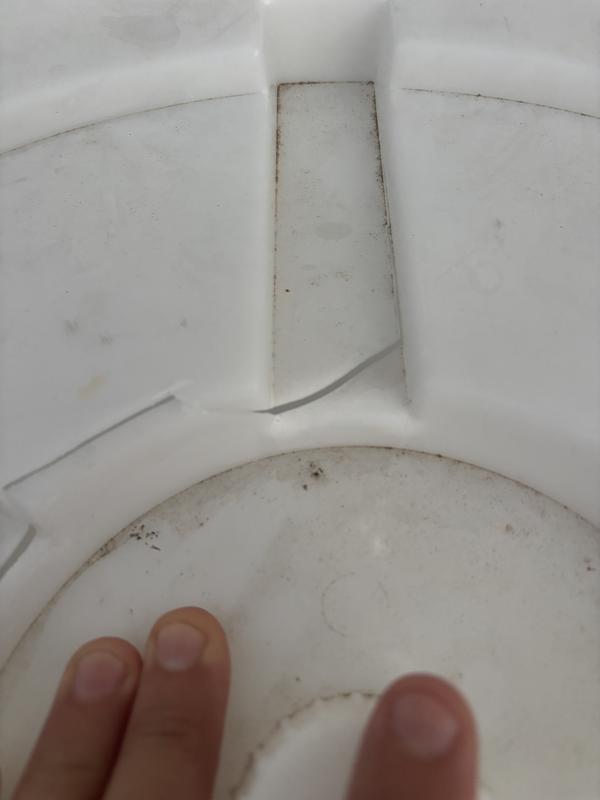 Dry rot cracks in lid, exposed to sun