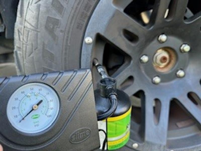 Slime Kit Connected to Flat Tire