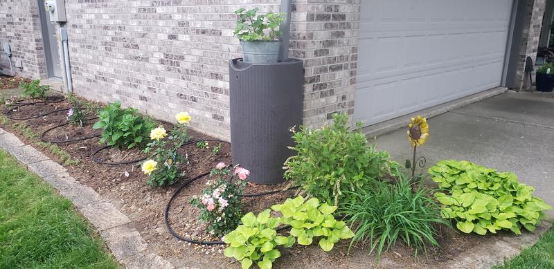 It was easy to attach the downspout to the rain barrel.
