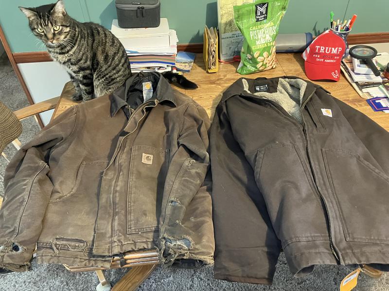 My old Carhartt and my new one 30+ years on the old one excellent jacket I have no complaints