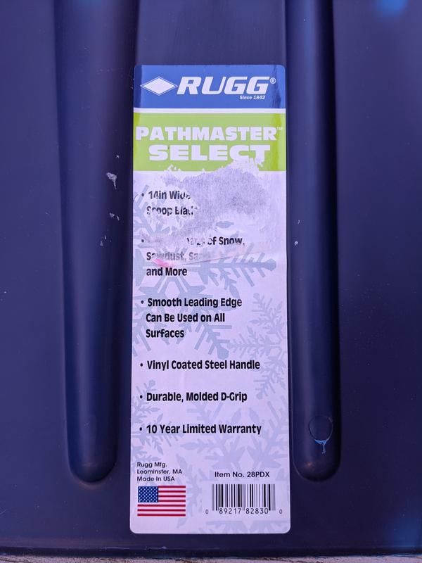 MADE IN USA!  Rugg Poly Snow Shovel with Steel Handle 14 in., 28PDX