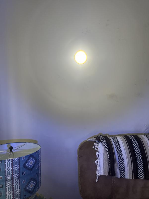 Narrow, pinpoint light.