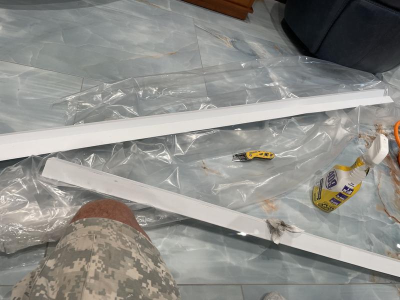 Damage was done before packaged and sent. 
No concern for the customer who needs a clean new product for their home inspection.