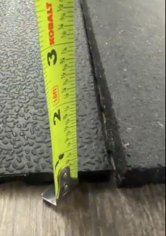 Left Mats ordered Right old mat thats 3/4 thick