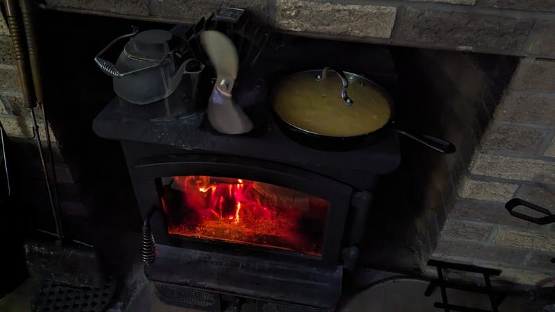 Still fit a kettle humidifier and cast iron either side of the fan