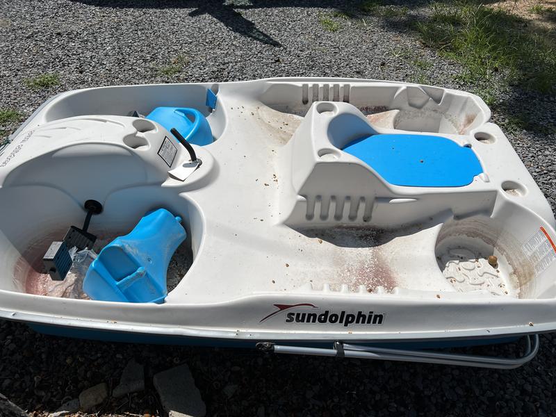 Sun Dolphin 5-Person Slider Pedal Boat with Canopy, Ocean at Sun Dolphin 5-Person Slider Pedal Boat with Canopy, Ocean at