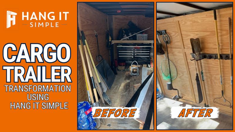 Our clean laundry room and cargo trailer with Hang It Simple :)