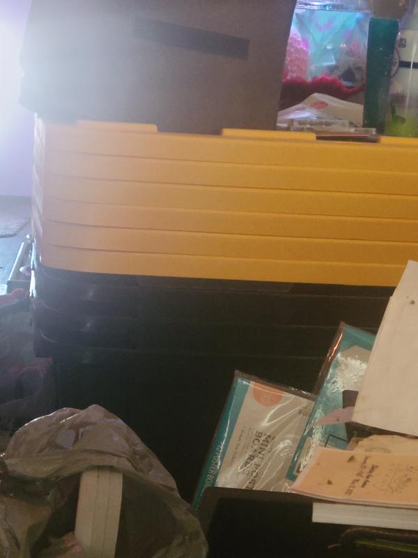 Clearly, by the mess, we're packing stuff for storage. I bought SIX!