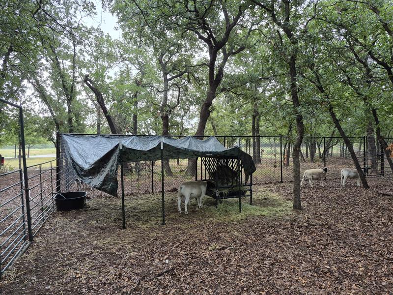 Added tarp for temporary shelter from rain