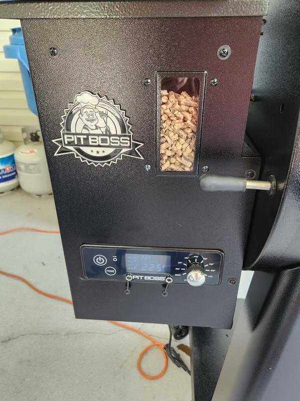 Wood pellets in the hopper