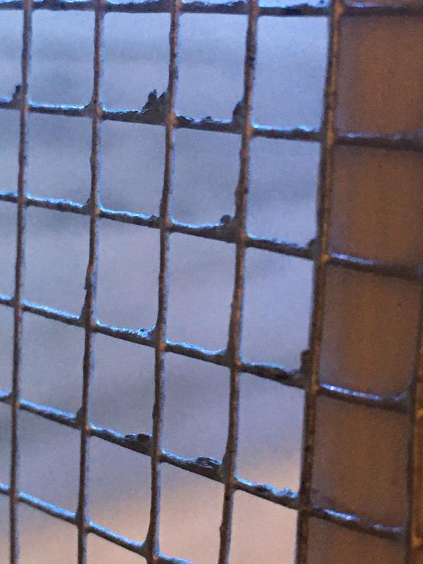 Sharp edges possibly caused by the galvanized dip.