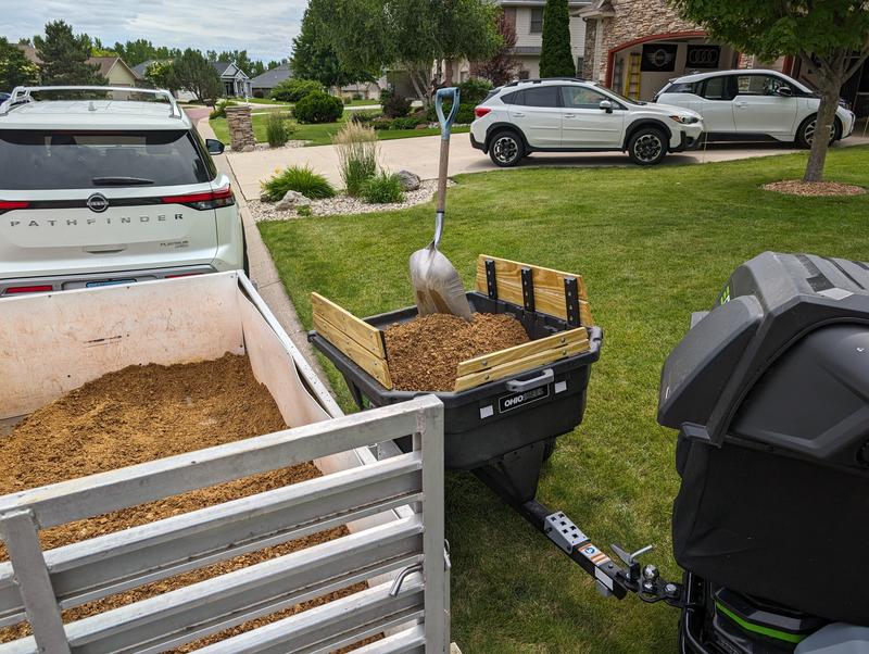 Capacity is excellent, and I have hauled firewood, crushed limestone, dirt, and more than 10 cubic yards of mulch, as well as yard debris.