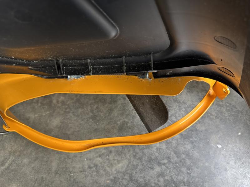 Bent mower deck frame