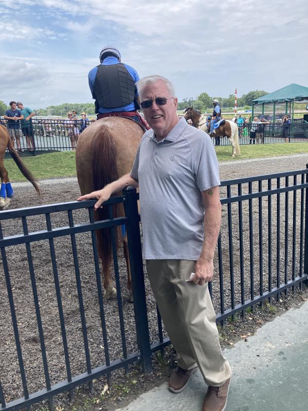 At the track