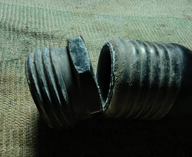 Ruptured and corroded six month fitting.