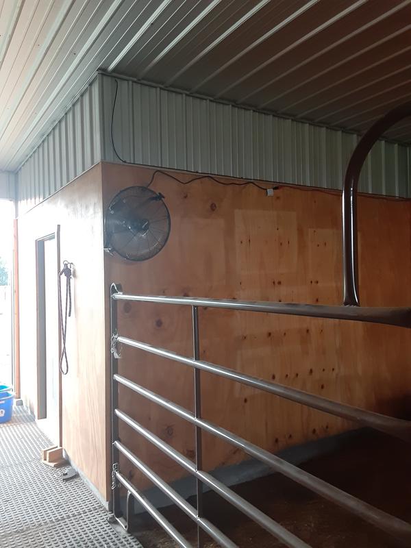 I mounted fans at each end of barn to draw in outside air.