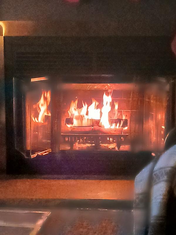 New fireplace grate in action