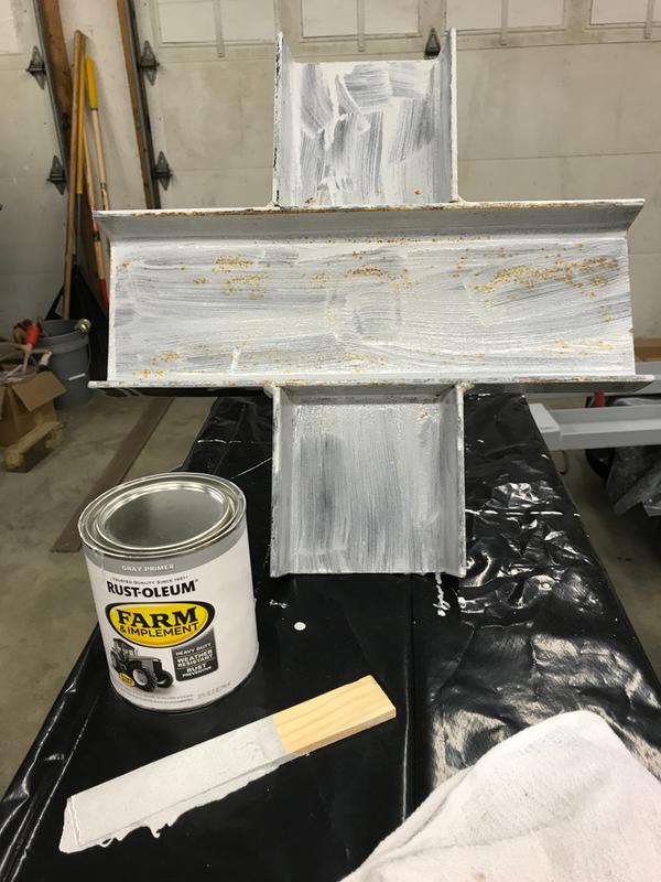 My new steel rusting after coming into contact with Rustoleum primer.