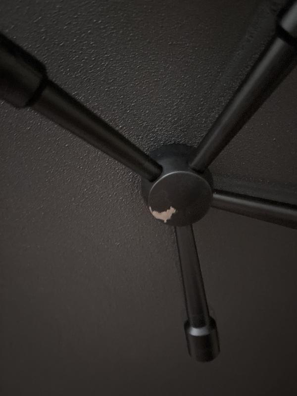 Finish is scratch off and missing one lever arm