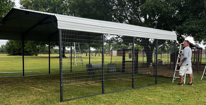 Carport turned chicken pin