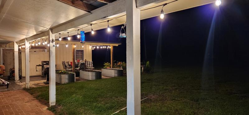 We had just hung them so ignore the extension cord.