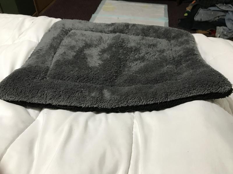 Here is one of the pads on our bed for our small dog.
