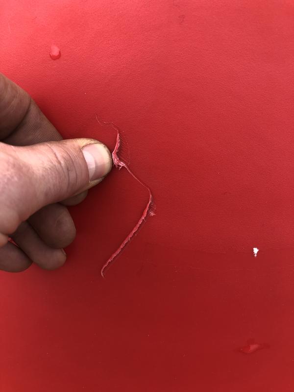 Cut nearly all the way through