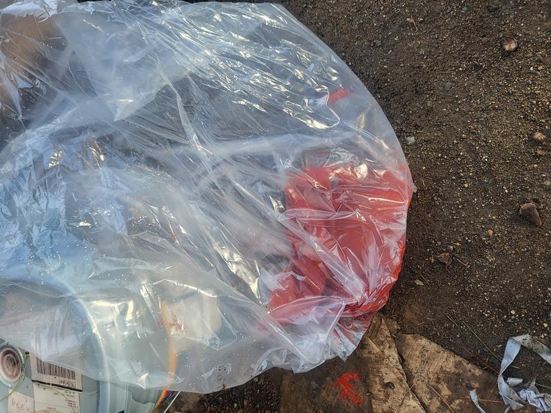 Some of the paint in the bag it came in