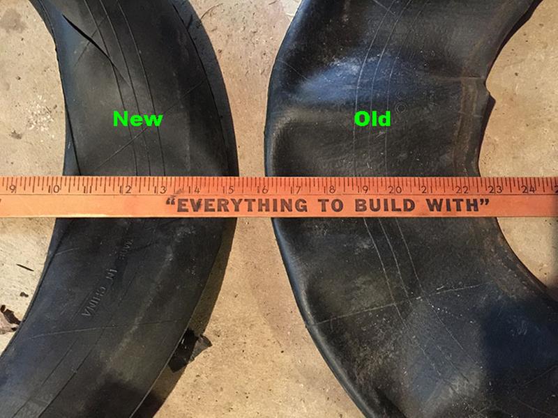 Skinny Traveller tube (left) vs. original tube