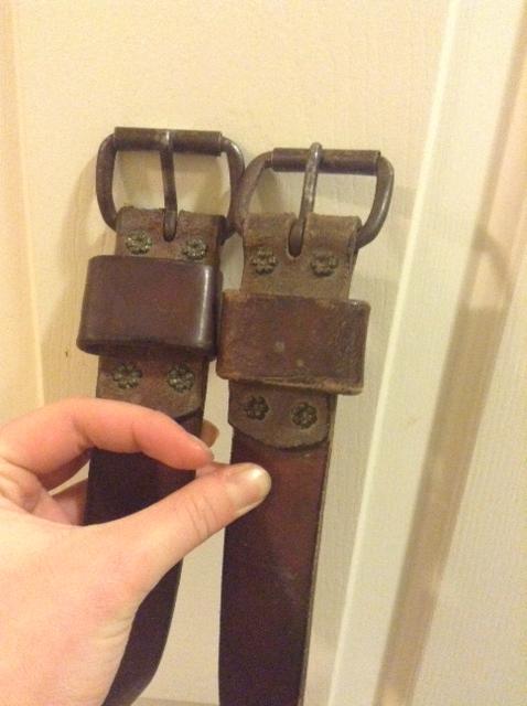 left strap has cream, right does not (notice the shine on the left)