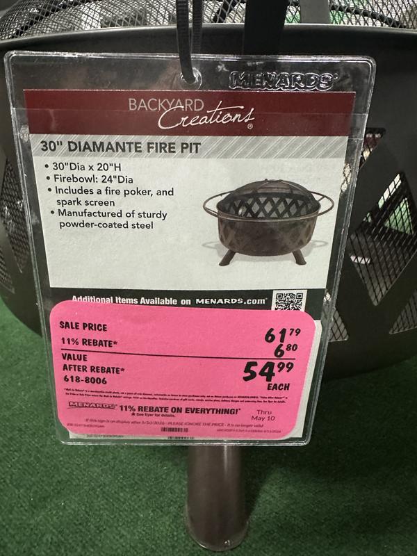Price tag of fire pit
