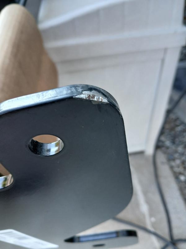 You can clearly see the receiver tube welded in twisted. And the gouges are awful.