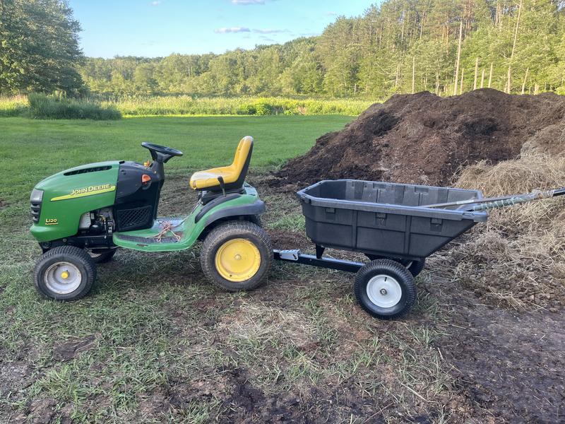 Ohio cart pulled by JD lawn tractor