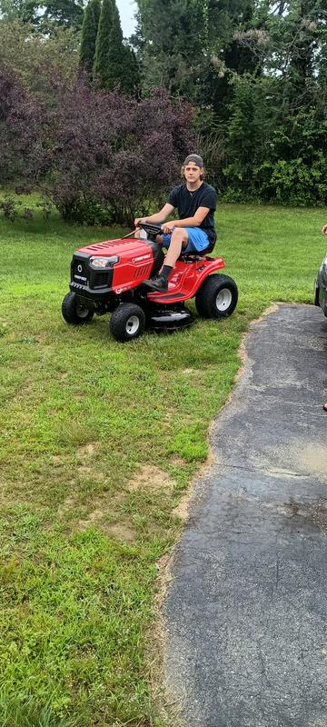 My giant grandson looks like he's riding a toy tractor!! 😂🤣
