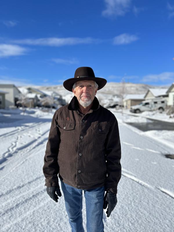In Idaho wearing my Wyoming Traders Jacket.