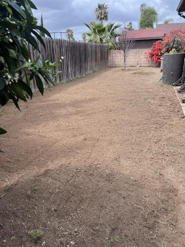 The Sun Joe tilled about 1,200 sf of Southern California yard.
