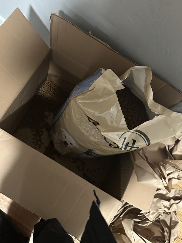 Opened bag upon delivery