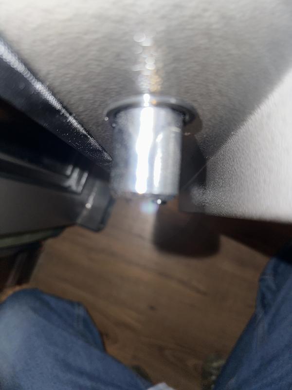 1st picture is bent one second is not bent. I had to take black rub thing out to lock door