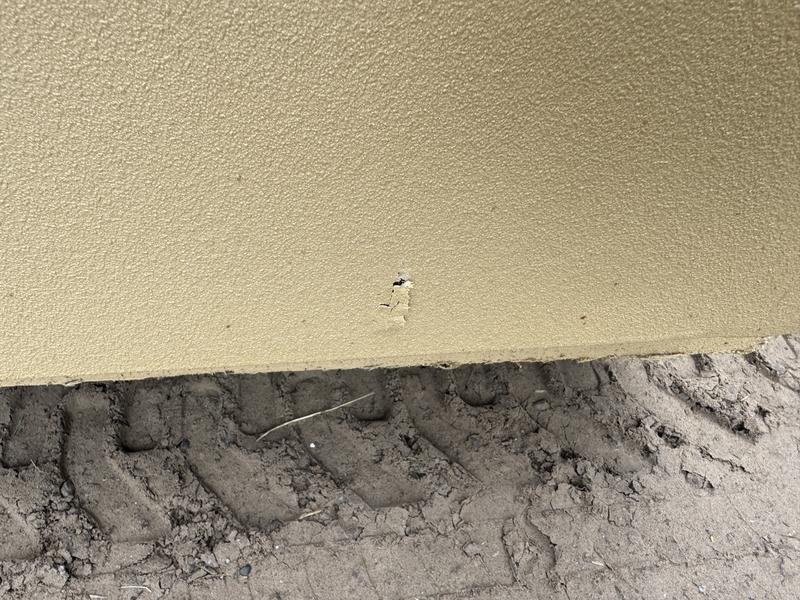 You can see the damage on the two safes and the poor paint quality